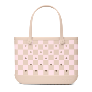 Collector's Original Bogg Bag - Checkered Linen/ Pink Marshmallow